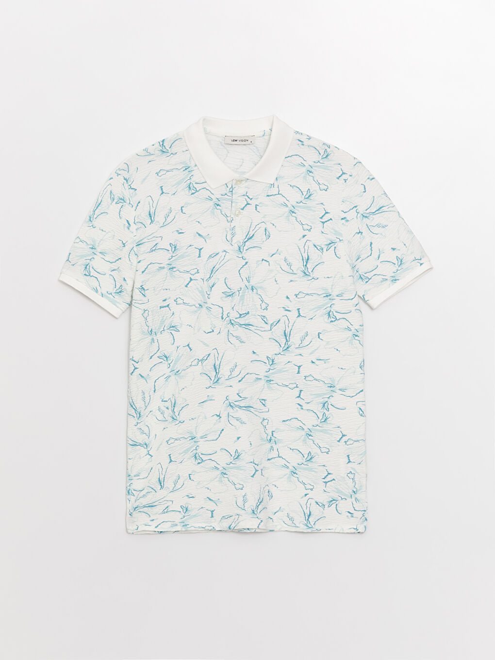 Polo Neck Short Sleeve Patterned Men's T-Shirt-5