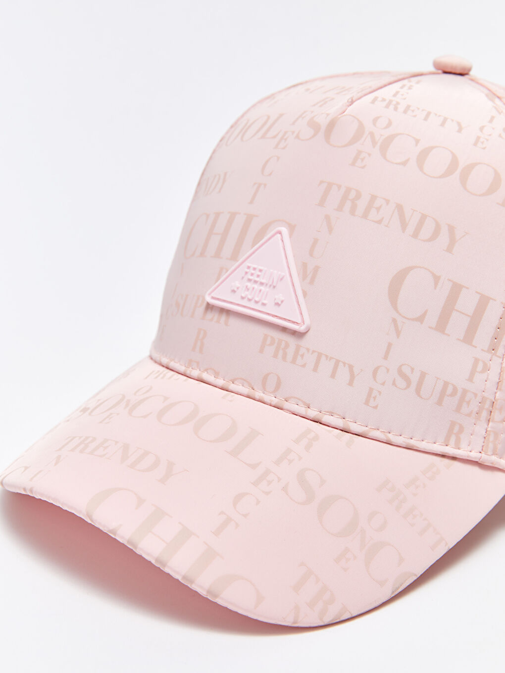 Pembe Baskılı Saten Kız Çocuk Kep Şapka-1