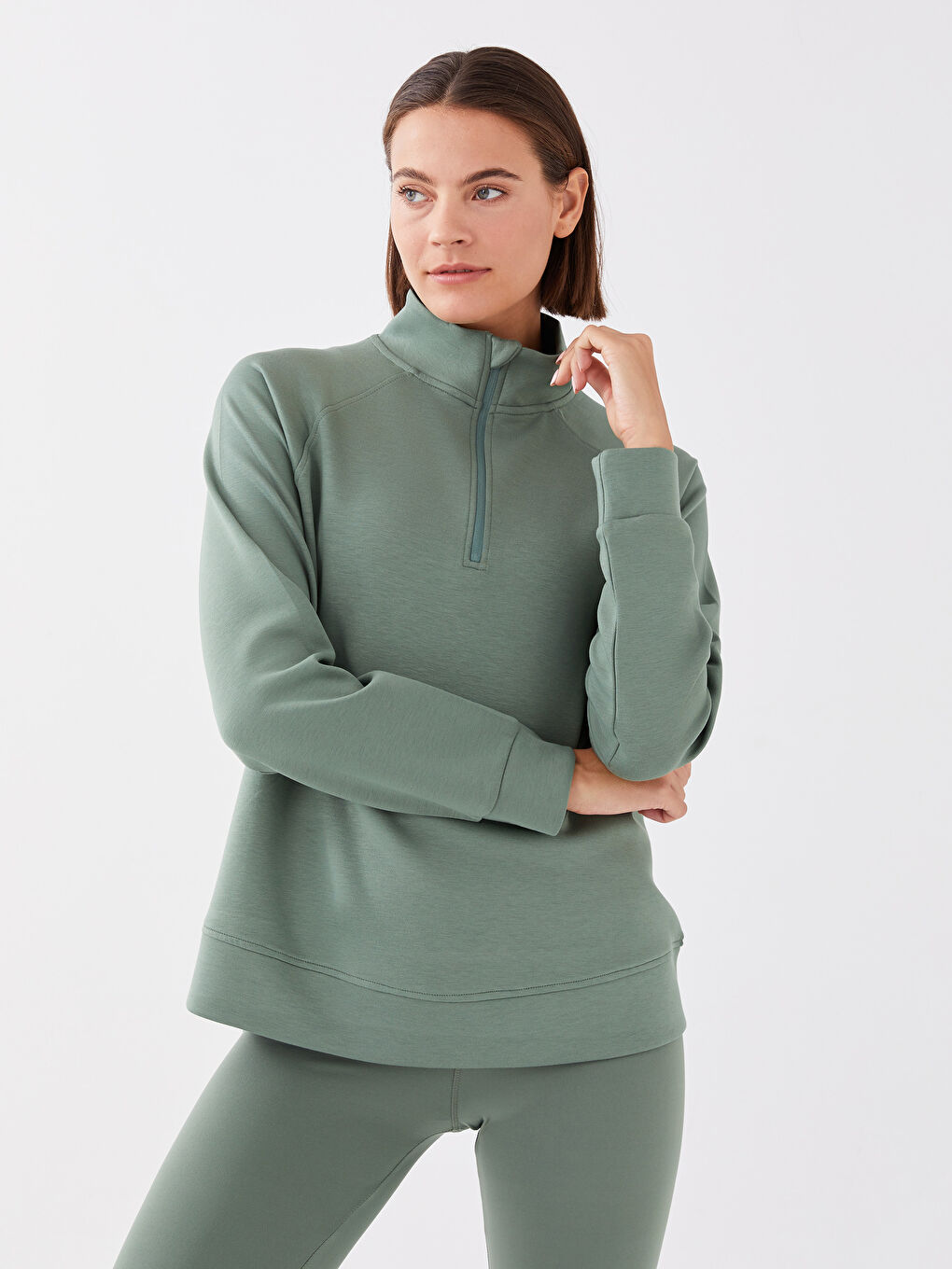 LCW OUTDOOR High Neck Reflector Printed Long Sleeve Women's Sweatshirt -S3BC73Z8-GQQ
