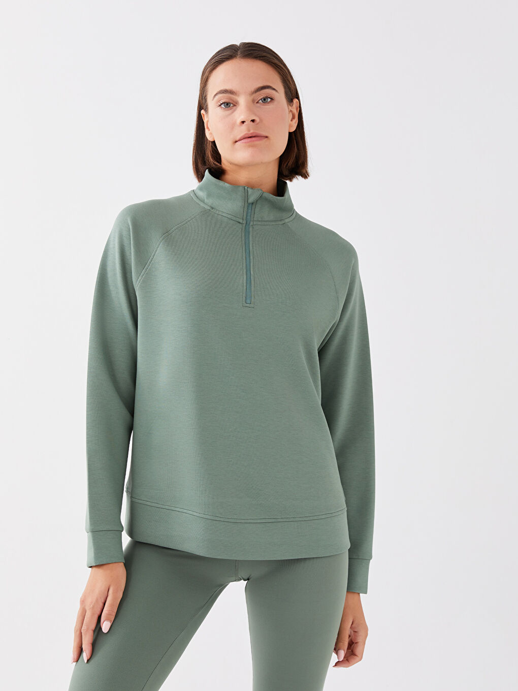 LCW OUTDOOR High Neck Reflector Printed Long Sleeve Women's Sweatshirt -S3BC73Z8-GQQ
