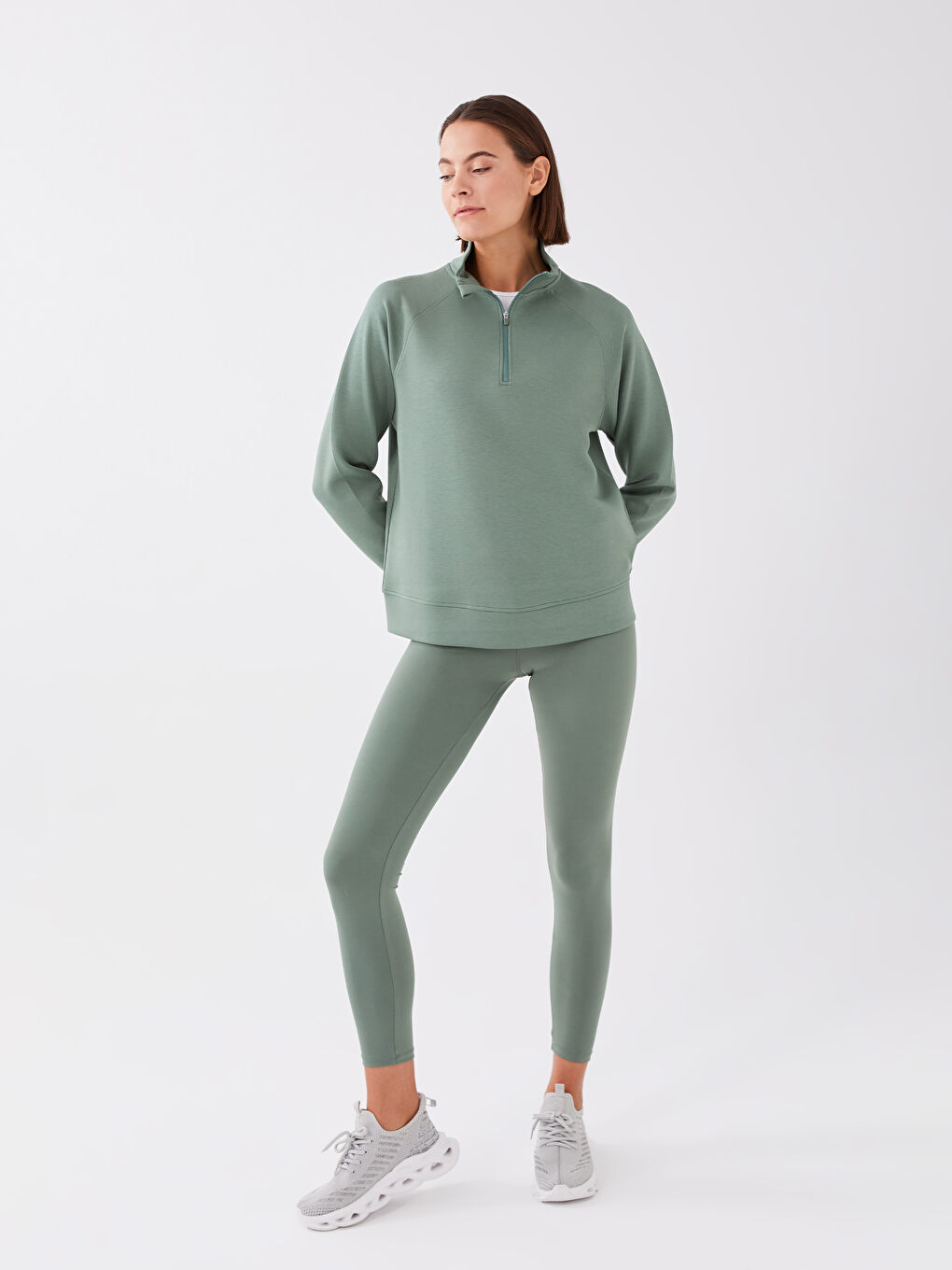LCW OUTDOOR High Neck Reflector Printed Long Sleeve Women's Sweatshirt -S3BC73Z8-GQQ