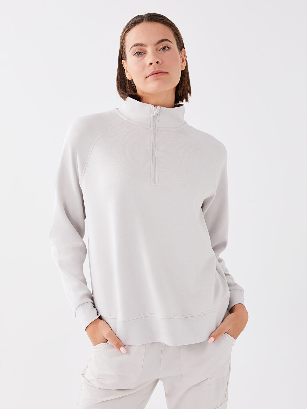 LCW OUTDOOR Trichterkragen Reflektor Bedruckt Langarm Sweatshirt für Damen -S3BC73Z8-KLU
