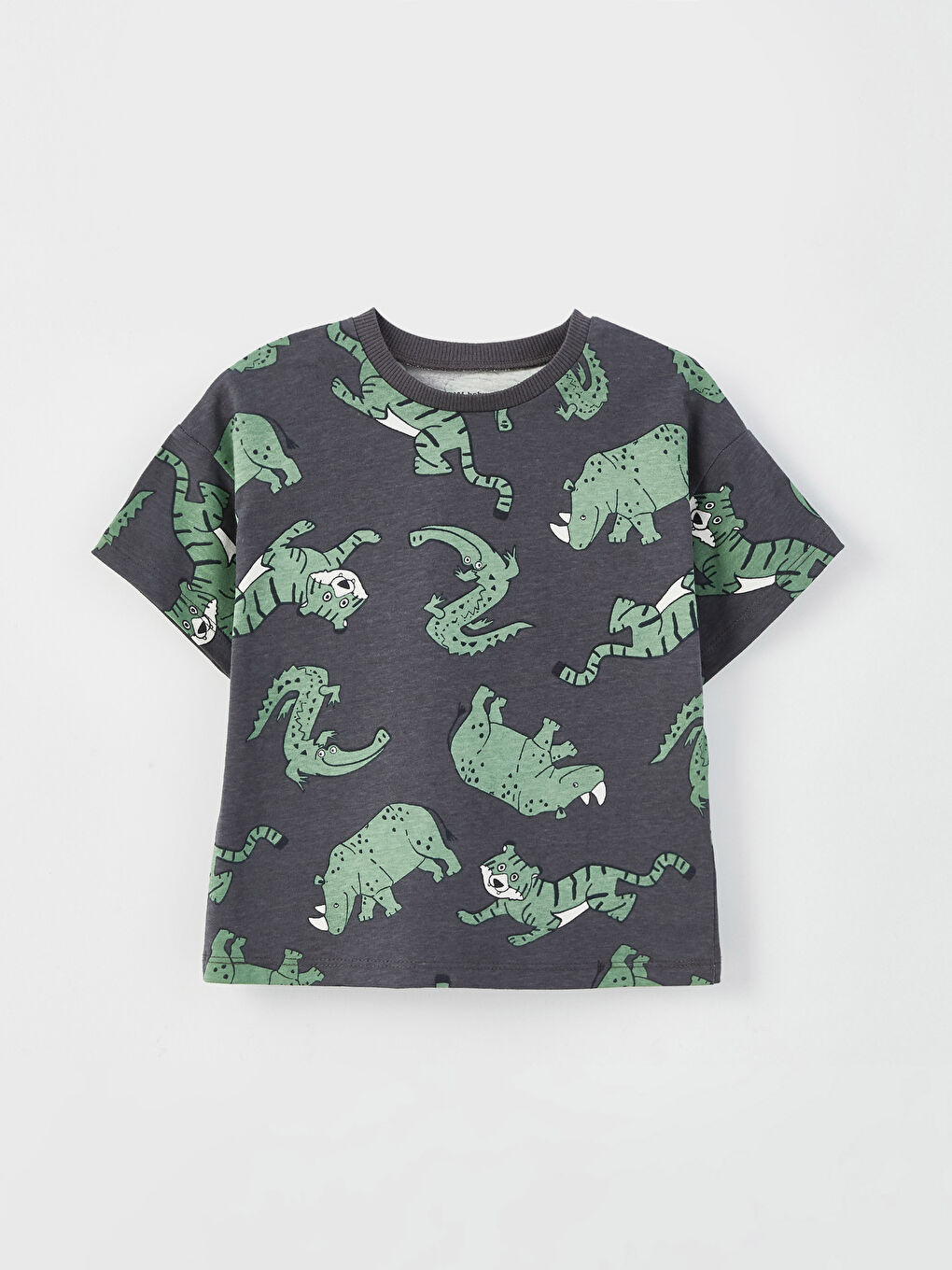 Ekru Bisiklet Yaka Baskılı Erkek Bebek 4'lü Takım-2