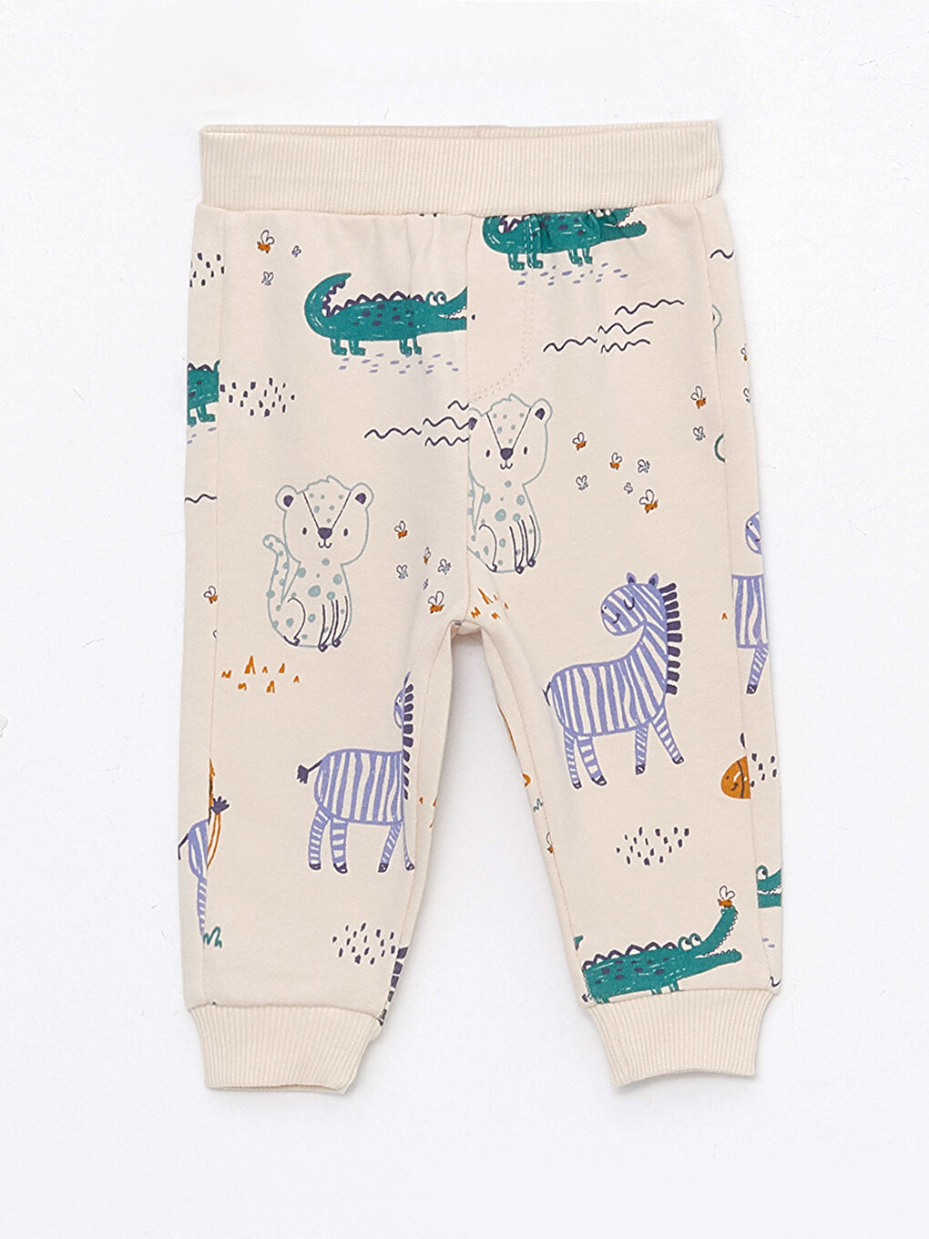 Bej Bisiklet Yaka Uzun Kollu Erkek Bebek 2'li Takım-2