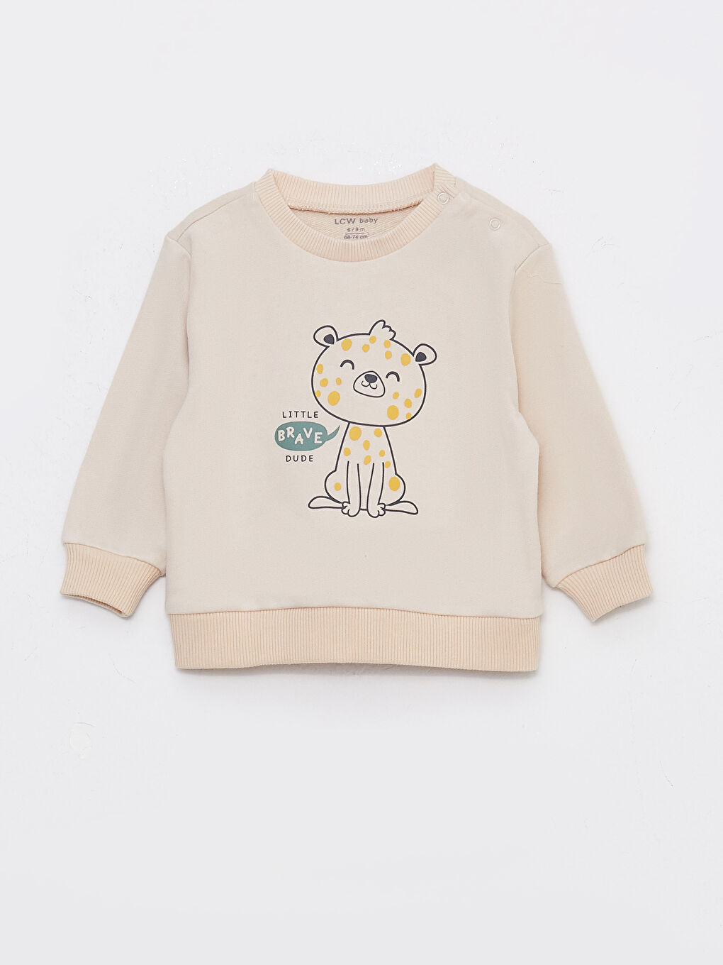 طقم أولاد رضع كم طويل ياقة دائرية مطبوع - مجموعتين-1