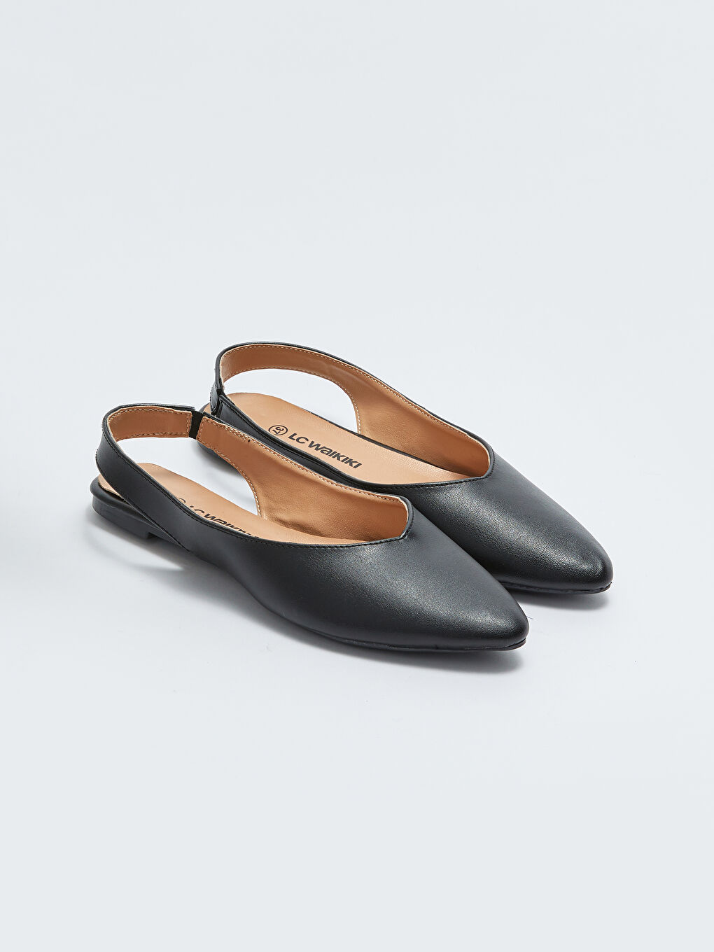 Faux Leather Pointed Toe Women's Ballet Flats