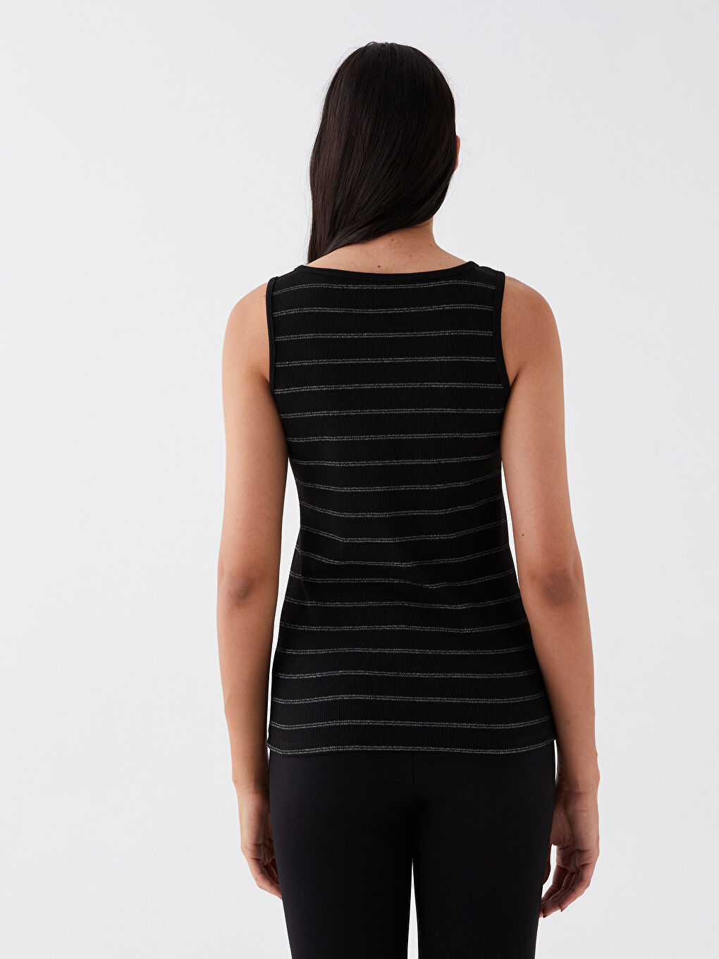U Neck Striped Female Athlete -S3BC95Z8-LEG