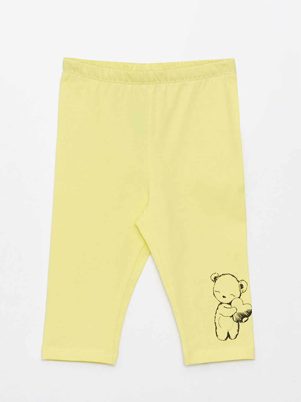 Sarı Beli Lastikli Kız Bebek Tayt 2'li-1