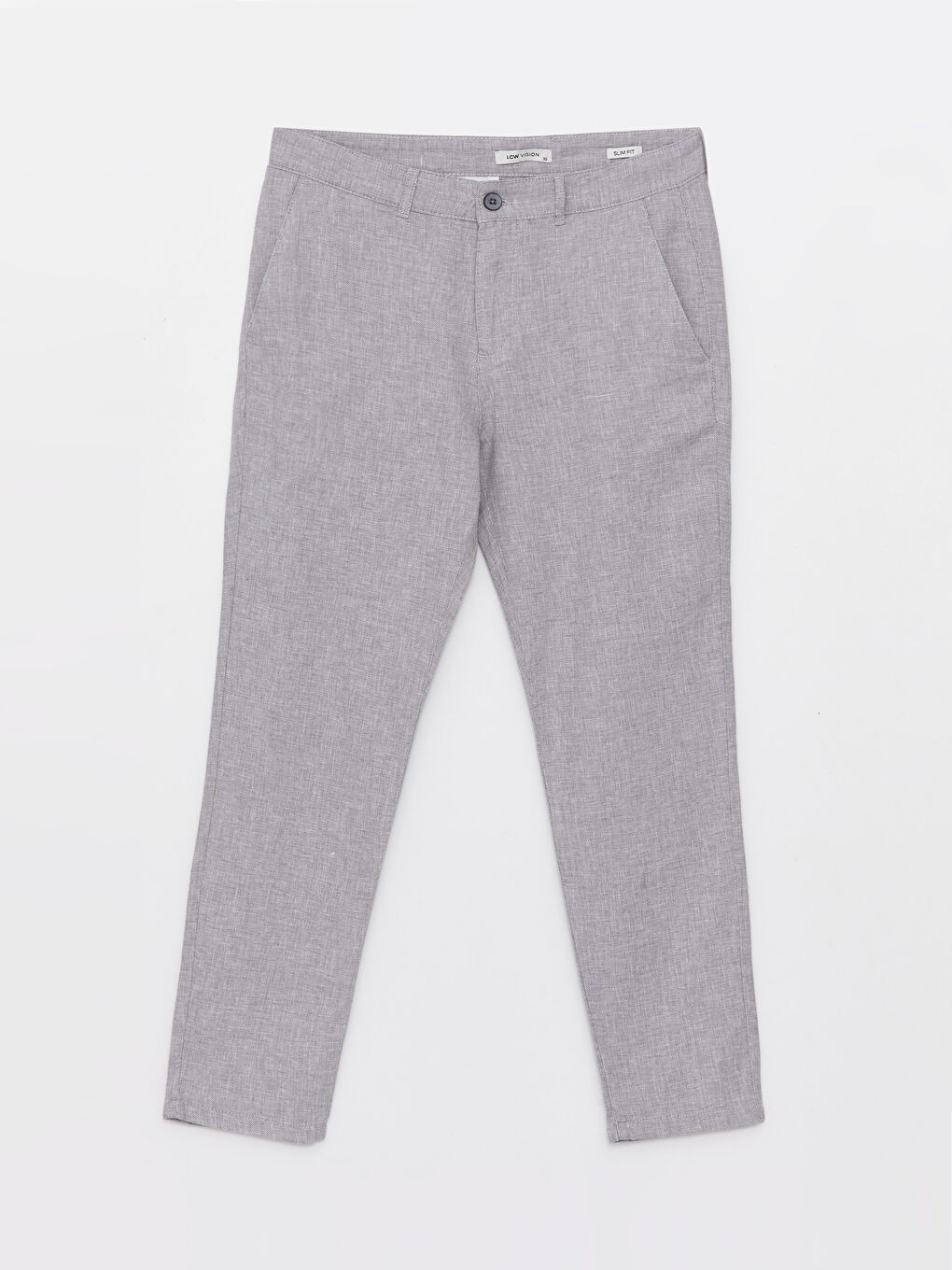 Slim Fit Keten Karışımlı Erkek Pantolon-5