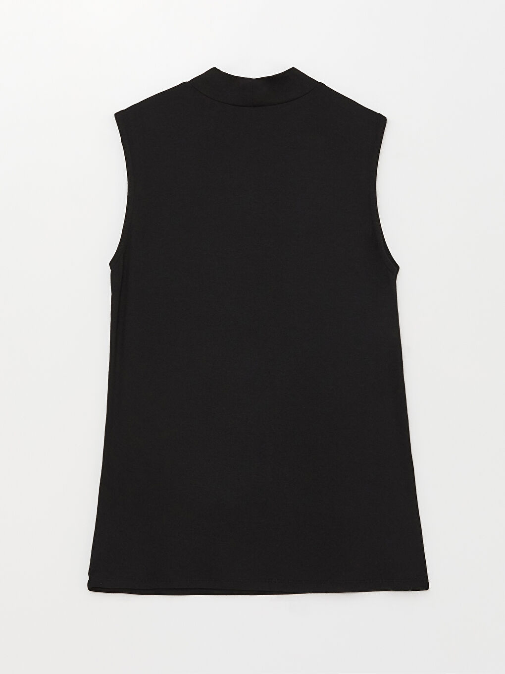 Siyah Kadın Dik Yaka Düz Atlet-6