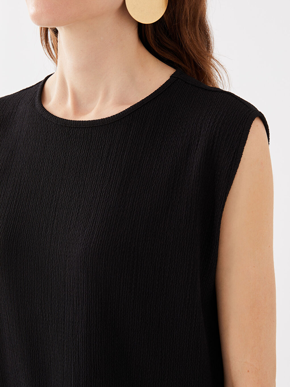 Women's Crew Neck Plain Tank Top -S3BD16Z8-CVL