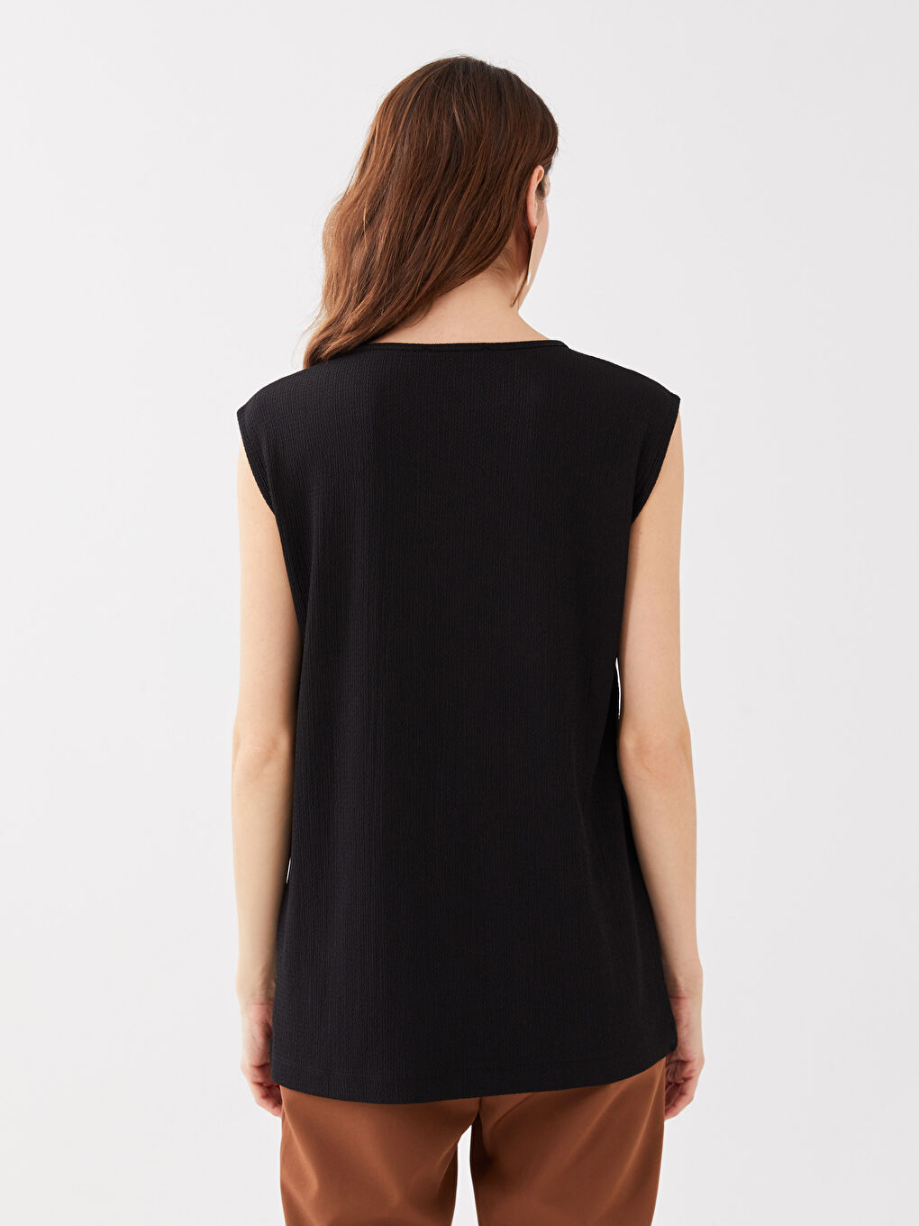 Women's Crew Neck Plain Tank Top -S3BD16Z8-CVL