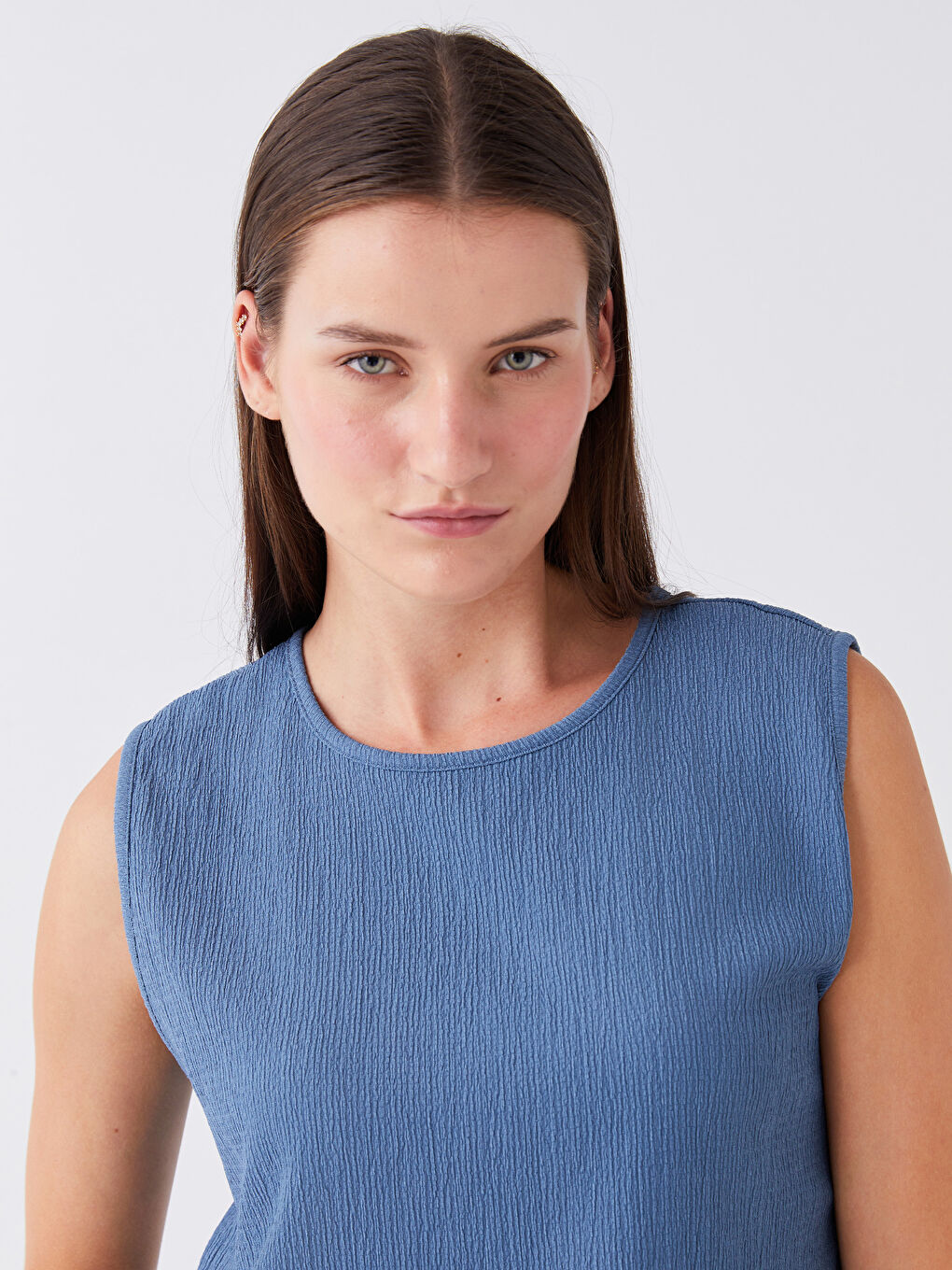 Women's Crew Neck Plain Tank Top -S3BD16Z8-H9N
