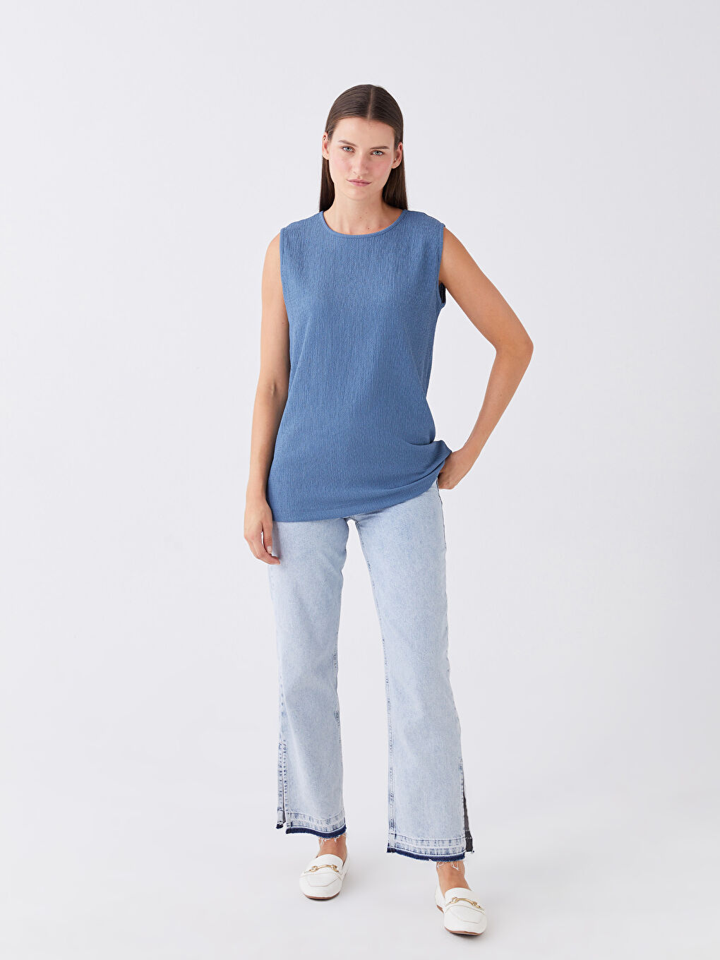 Women's Crew Neck Plain Tank Top -S3BD16Z8-H9N