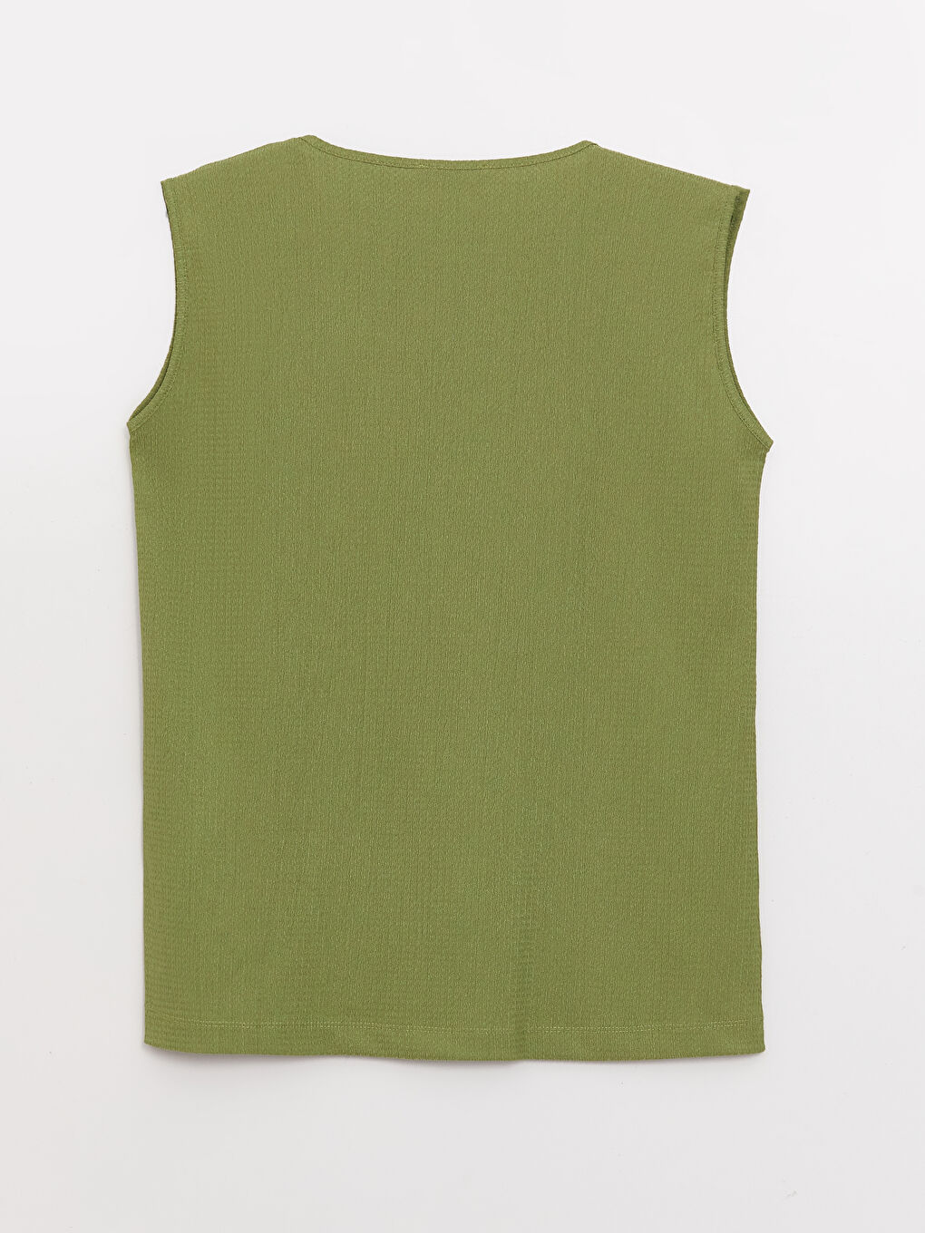 Yeşil Kadın Bisiklet Yaka Düz Atlet-6