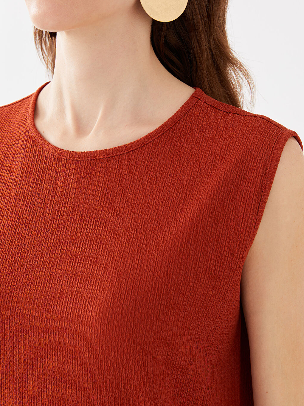 Women's Crew Neck Plain Tank Top -S3BD16Z8-HEX