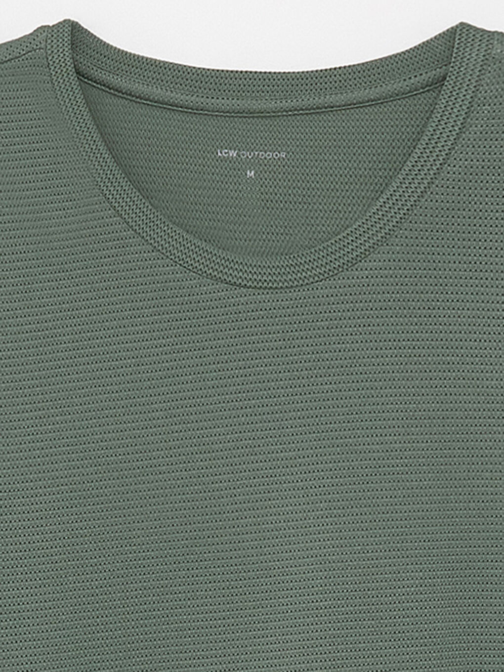 Yeşil Bisiklet Yaka Kısa Kollu Erkek Tişört-7