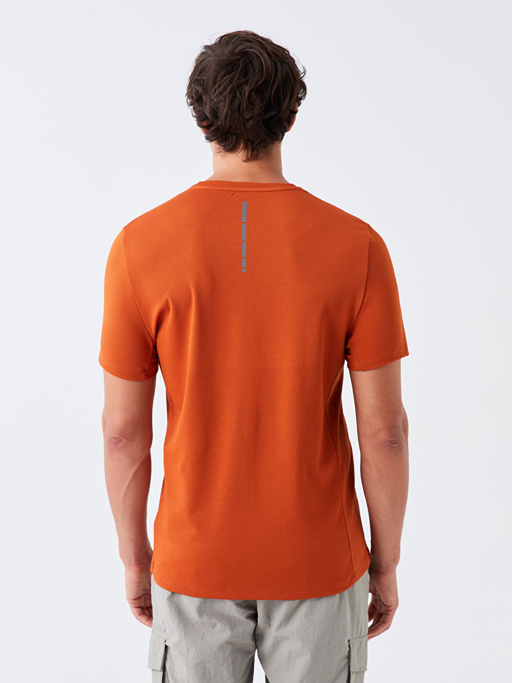 Turuncu Bisiklet Yaka Kısa Kollu Erkek Tişört-4