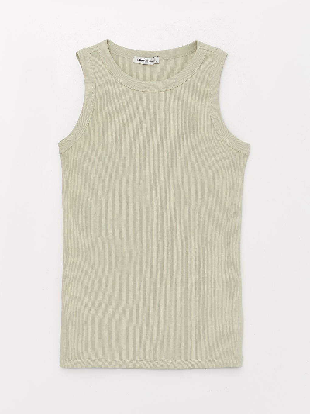 Gri Kadın Bisiklet Yaka Düz Atlet-5