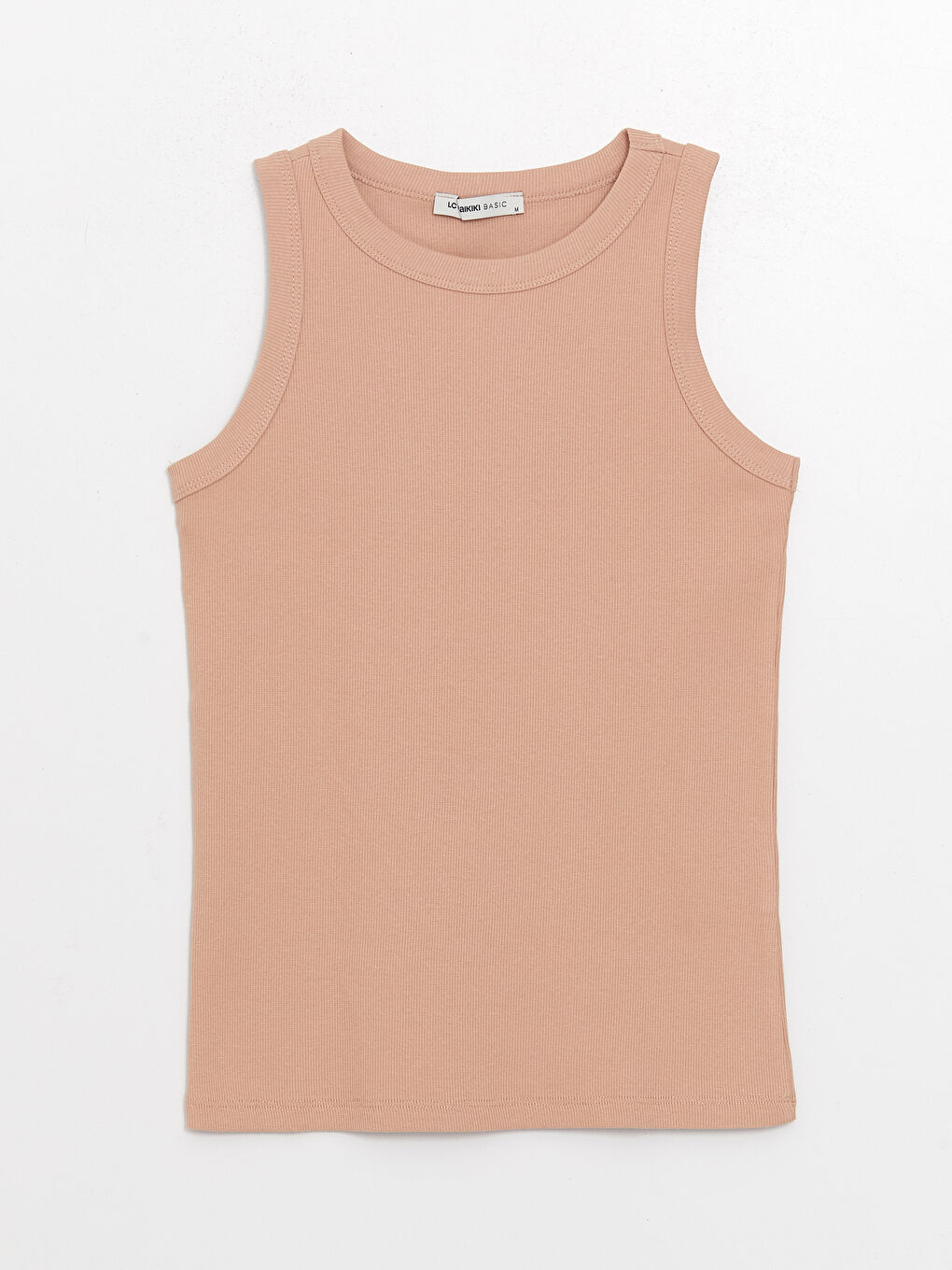 Kahverengi Kadın Bisiklet Yaka Düz Atlet-5