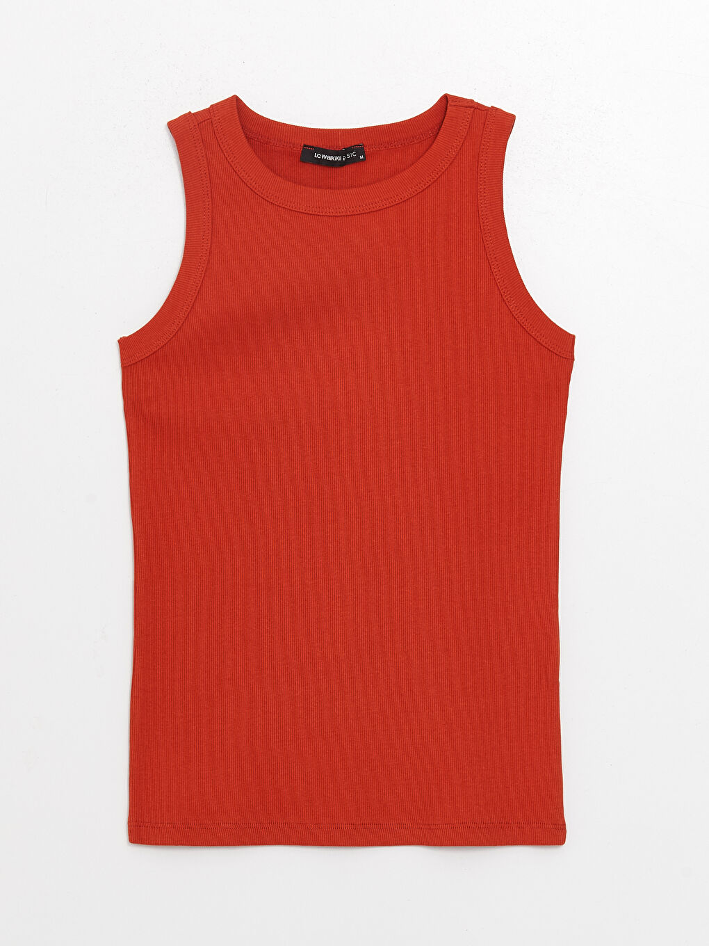 Turuncu Kadın Bisiklet Yaka Düz Atlet-5