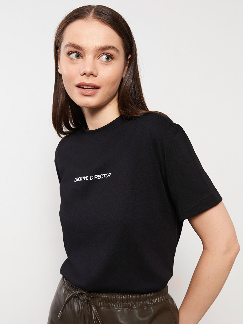 Stand Up Collar Printed Short Sleeve Cotton Women's Tunic-2