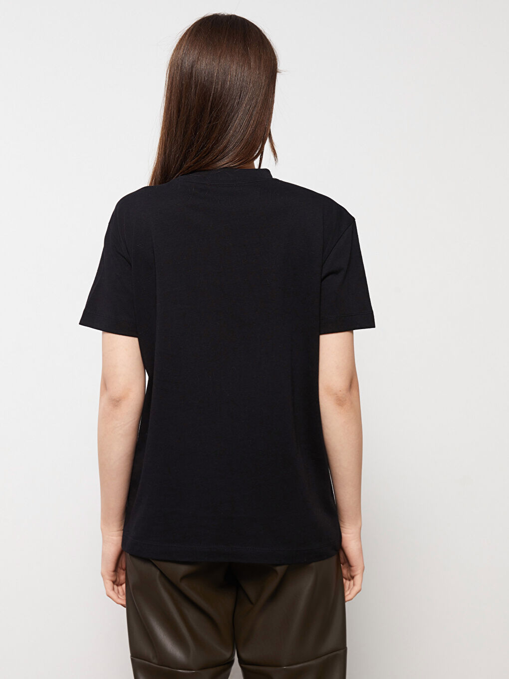 Stand Up Collar Printed Short Sleeve Cotton Women's Tunic-5