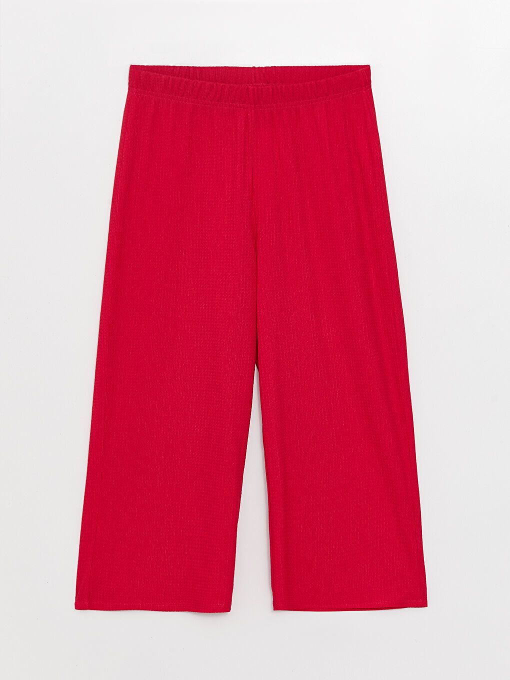 Fuşya Kadın Beli Lastikli Düz Kapri-4