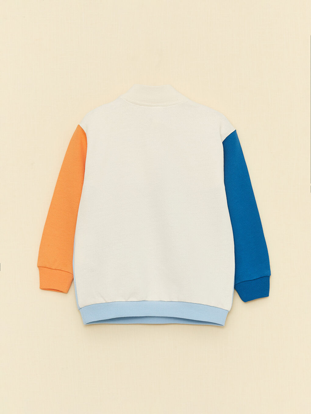 Stand Up Collar Long Sleeve Color Block Baby Boy Sweatshirt-3