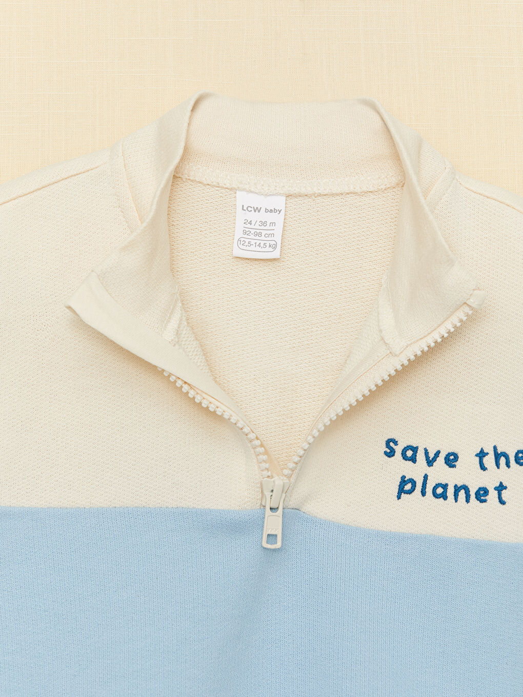 Stand Up Collar Long Sleeve Color Block Baby Boy Sweatshirt-4