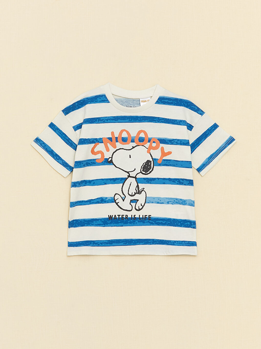 Crew Neck Short Sleeve Snoopy Printed Baby Boys' T-Shirt-3