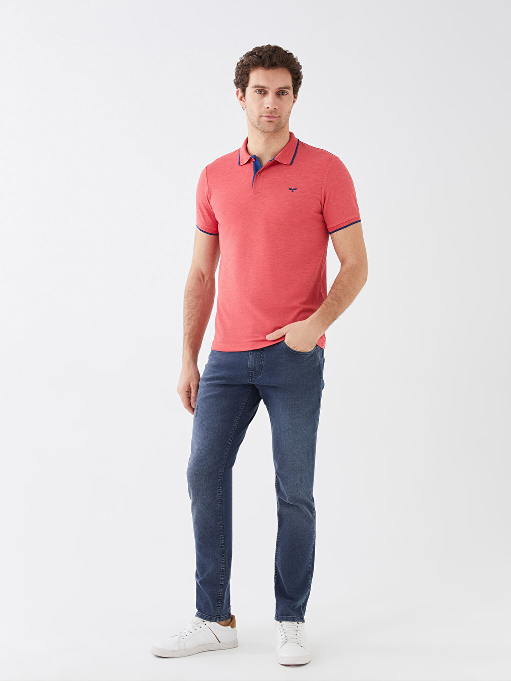 تي شيرت بياقة بولو كم قصير بيكيه للرجال-2