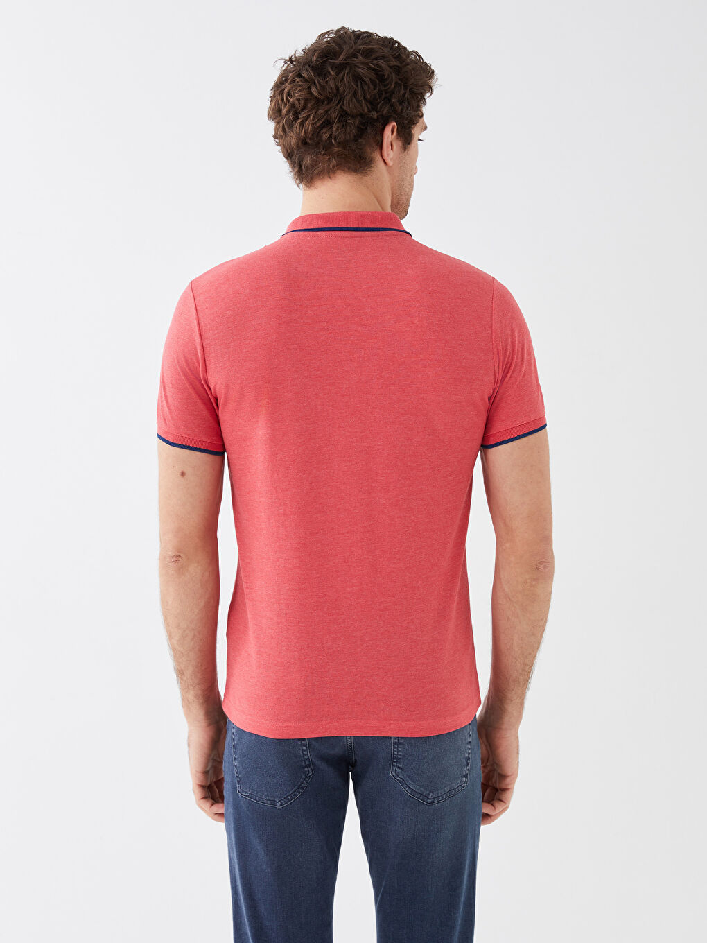 تي شيرت بياقة بولو كم قصير بيكيه للرجال-4