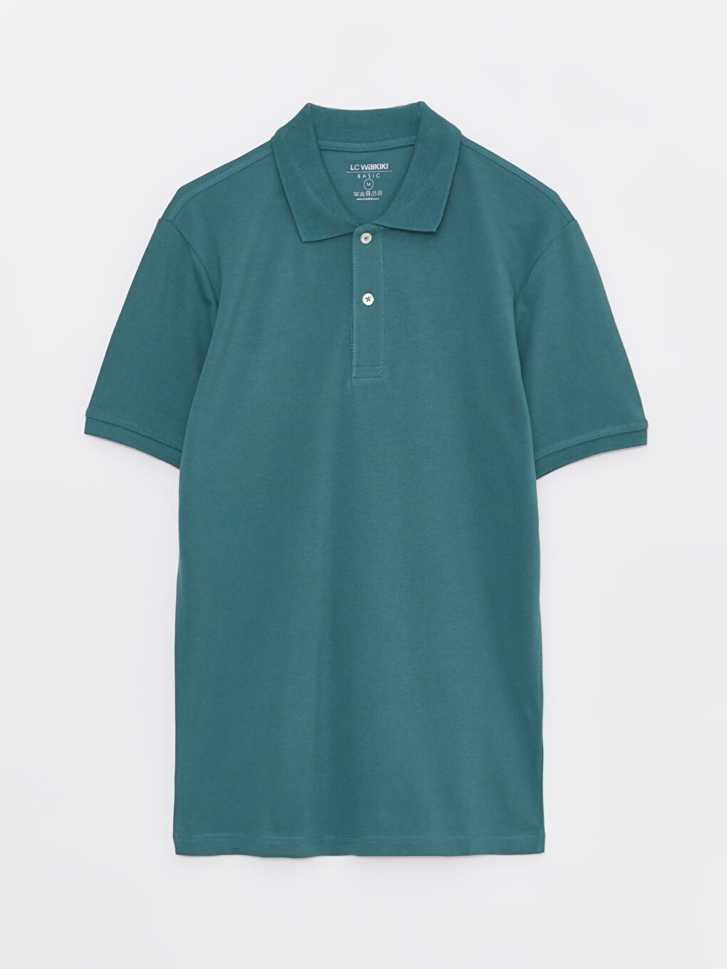 Yeşil Polo Yaka Kısa Kollu Pike Erkek Tişört-5