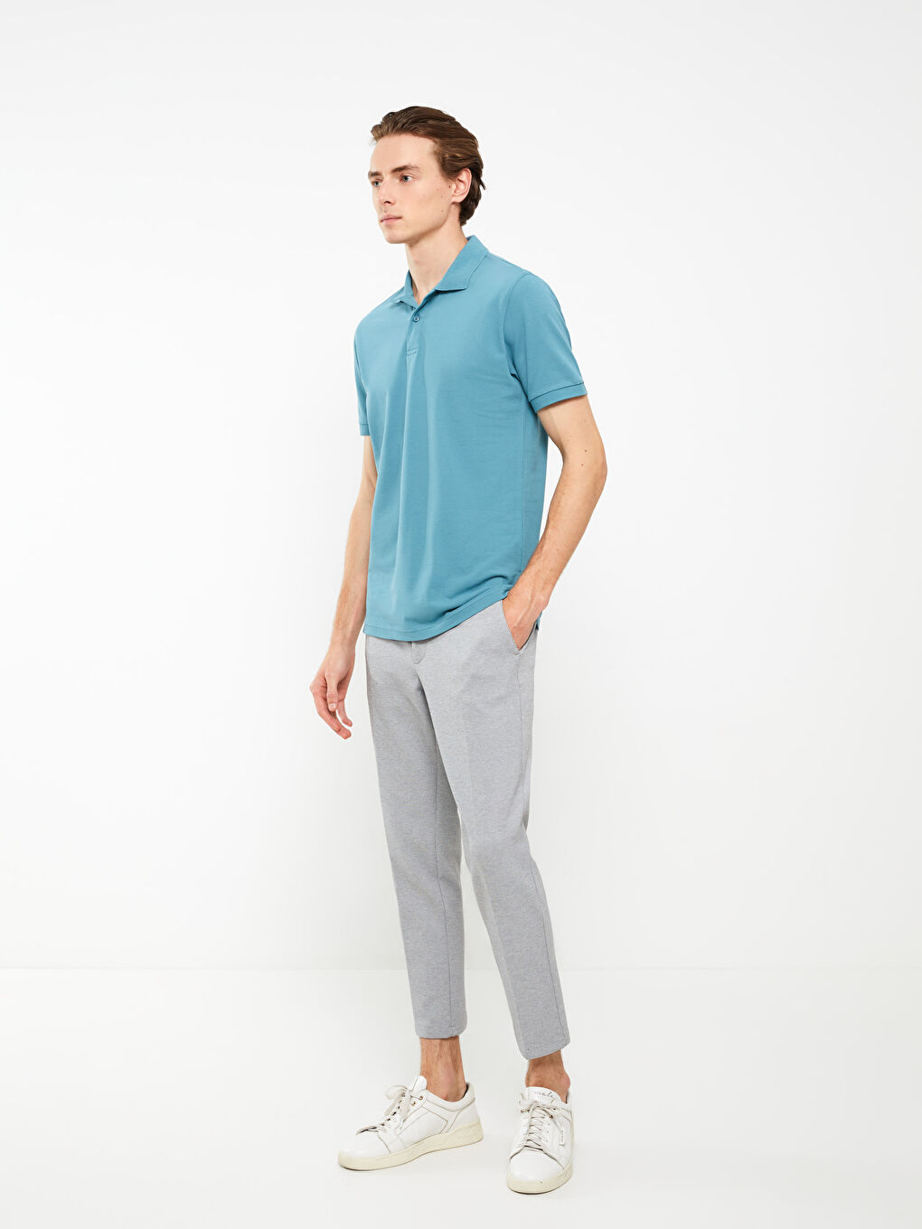 Polo Neck Short Sleeve Pique Men's T-Shirt-2