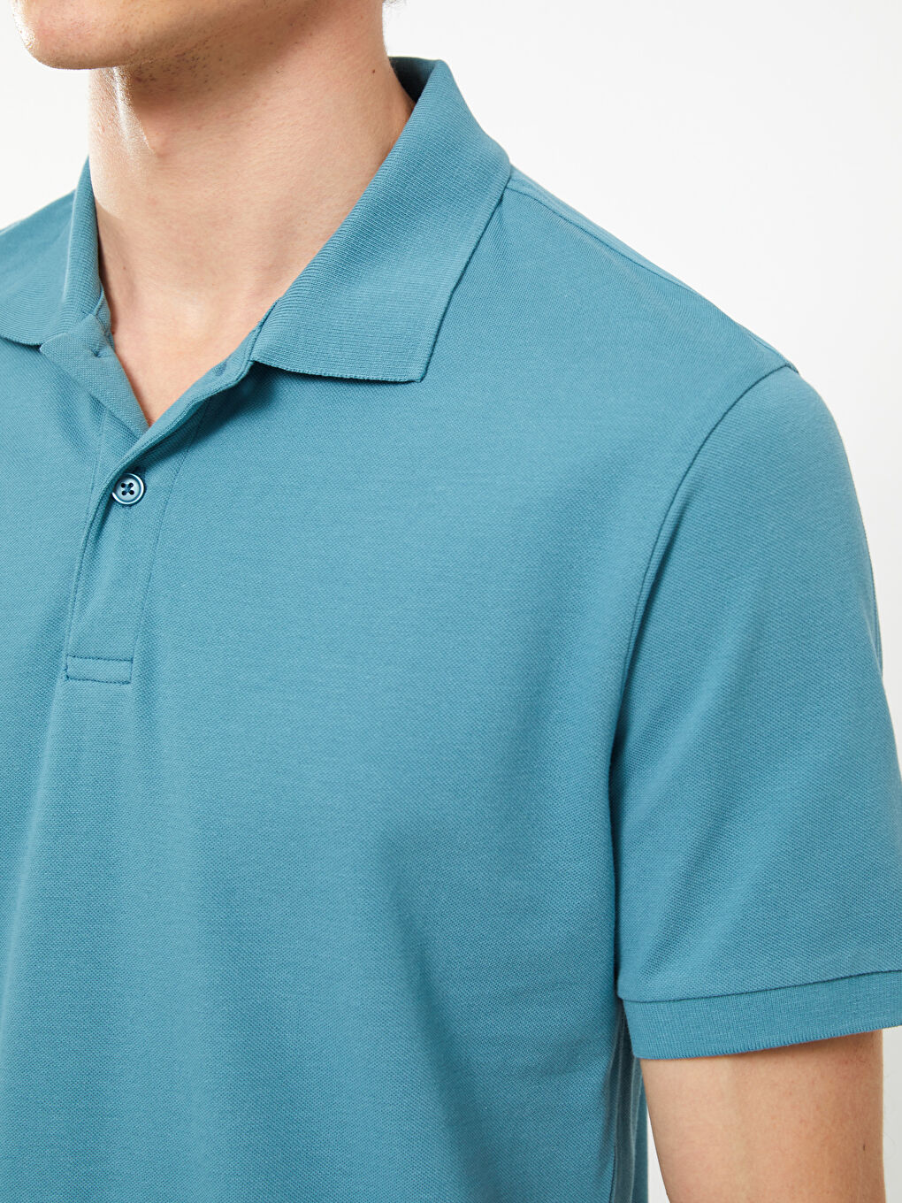 Polo Neck Short Sleeve Pique Men's T-Shirt-3