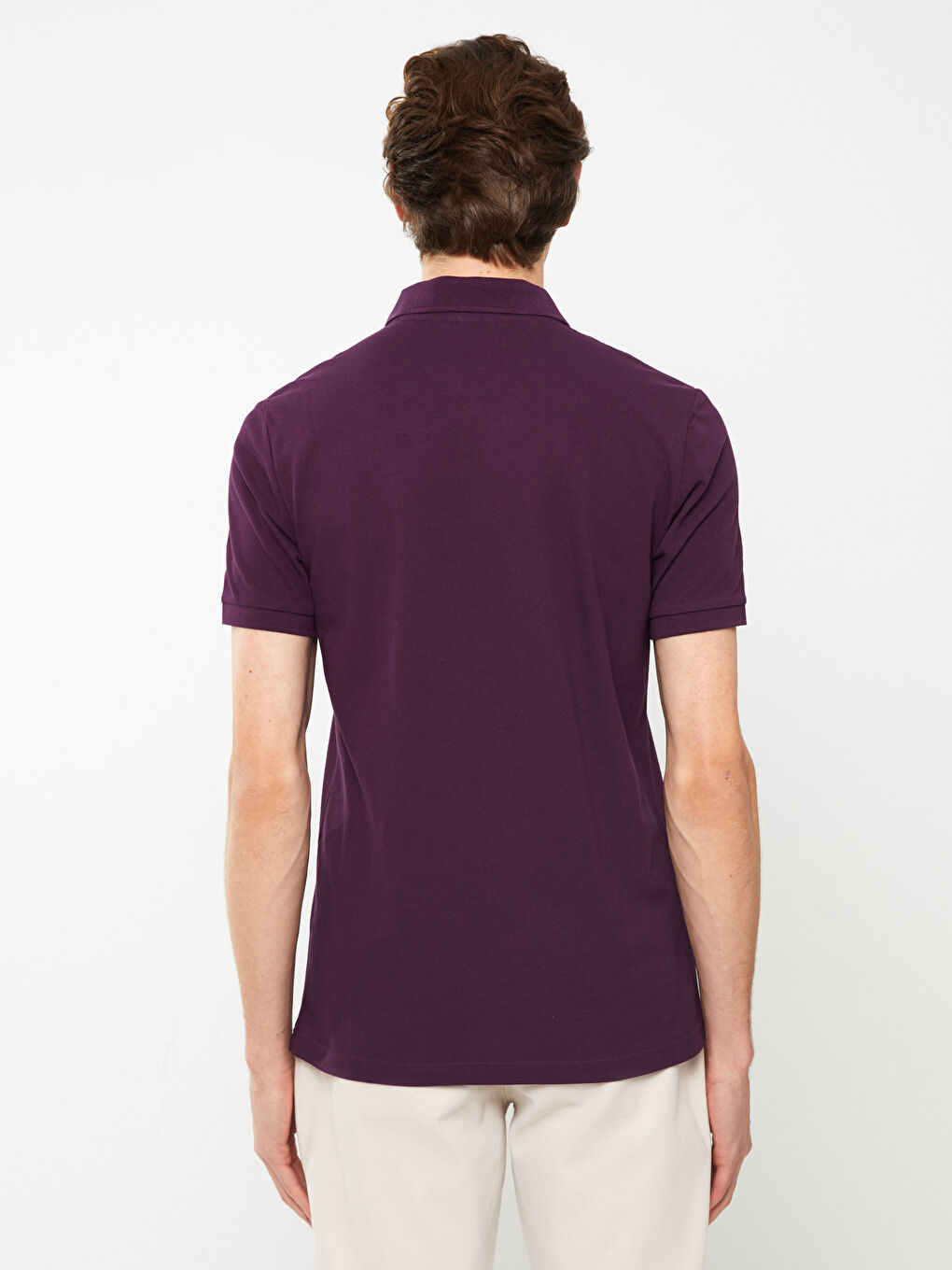 Мужская футболка-поло из пике с короткими рукавами-4