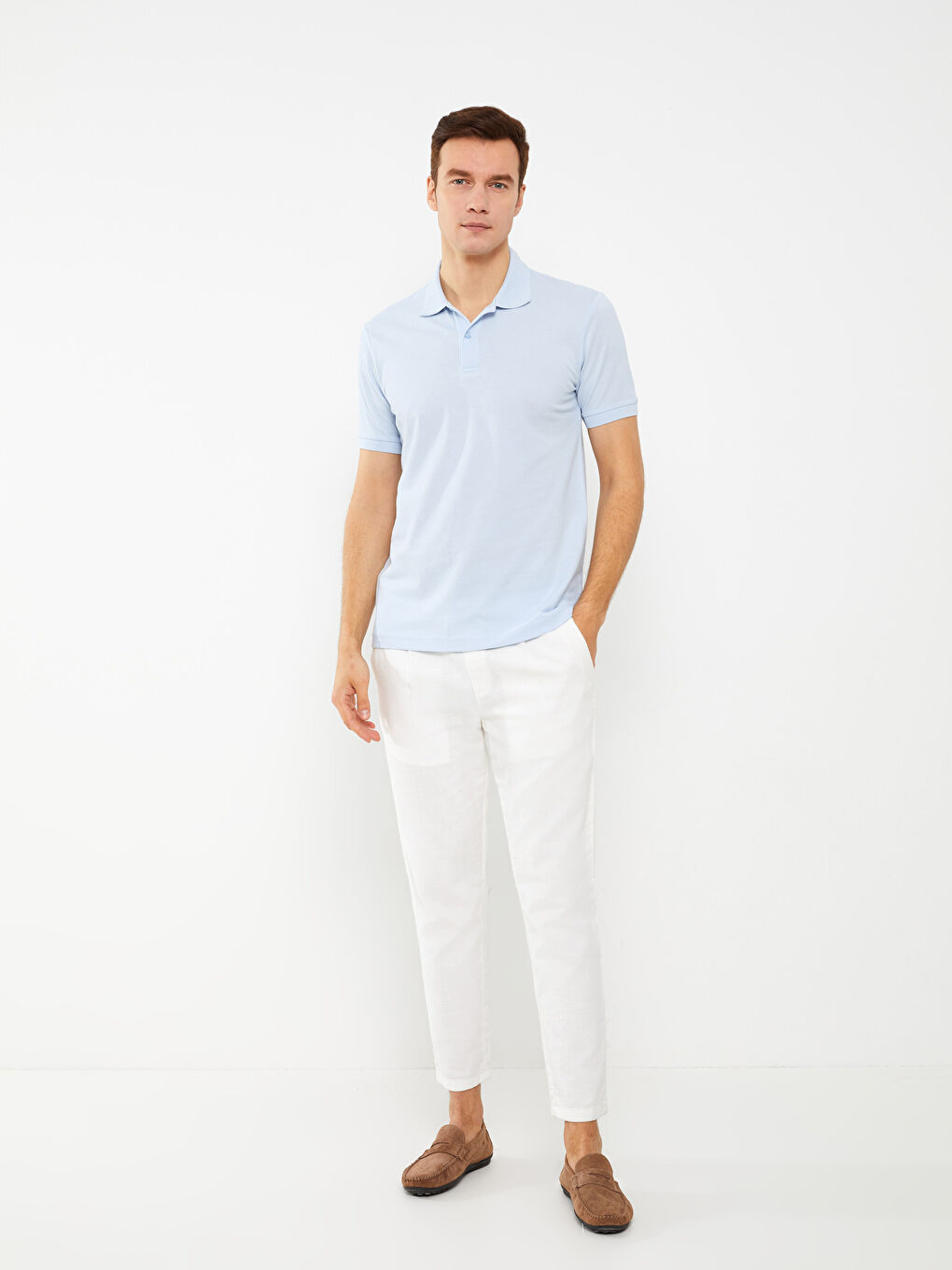 Tricou Polo Guler Mânecă Scurtă Pique pentru Bărbați-1