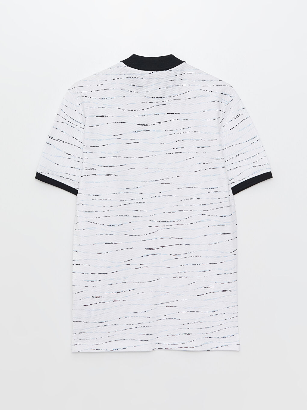 Polo Neck Short Sleeve Patterned Combed Cotton Men's T-Shirt -S3BD61Z8-LQQ
