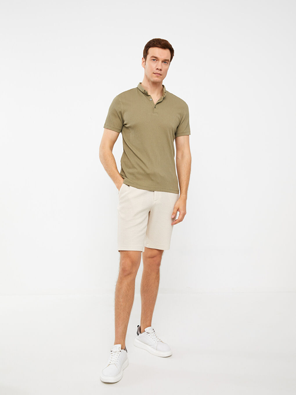 تيشيرت ياقة بولو كم قصير للرجال-2