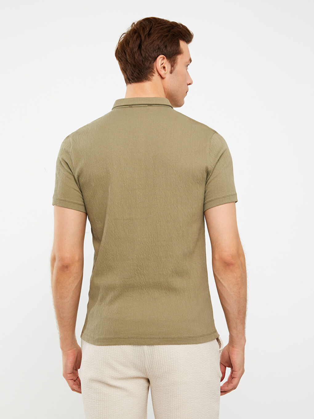تيشيرت ياقة بولو كم قصير للرجال-4