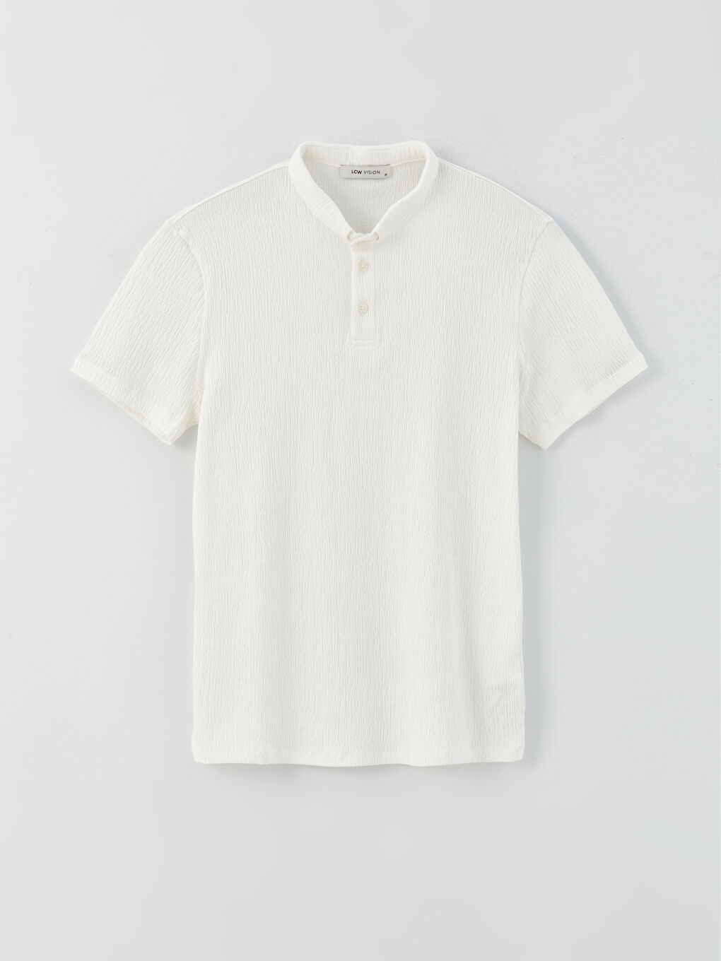 Ekru Polo Yaka Kısa Kollu Erkek Tişört-5