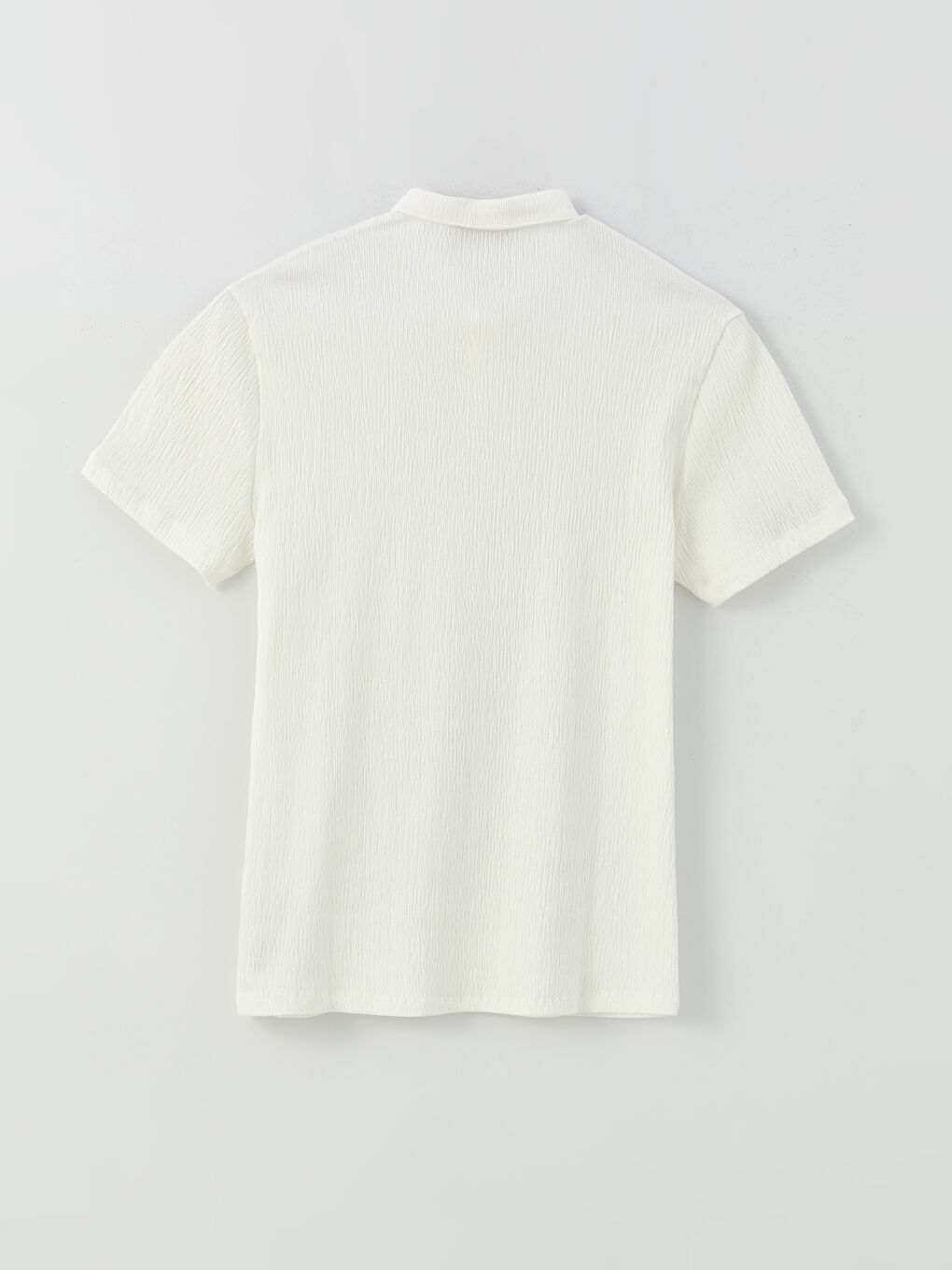 Ekru Polo Yaka Kısa Kollu Erkek Tişört-6
