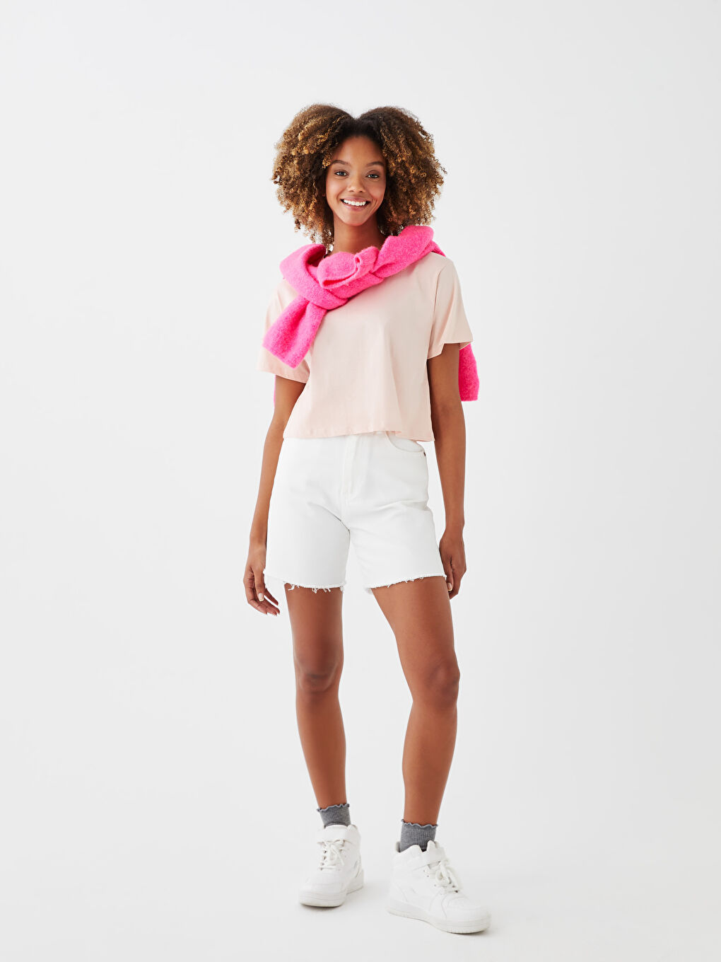 LCW ECO Crew Neck Plain Short Sleeve Women's T-Shirt -S3BD71Z8-SBJ