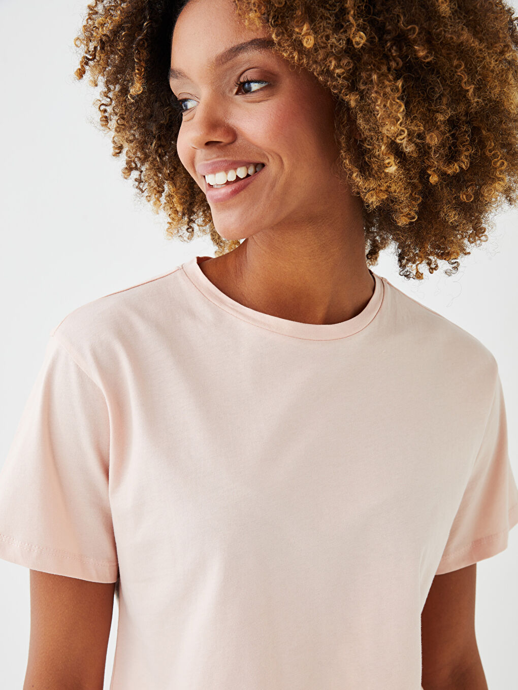 LCW ECO Crew Neck Plain Short Sleeve Women's T-Shirt -S3BD71Z8-SBJ