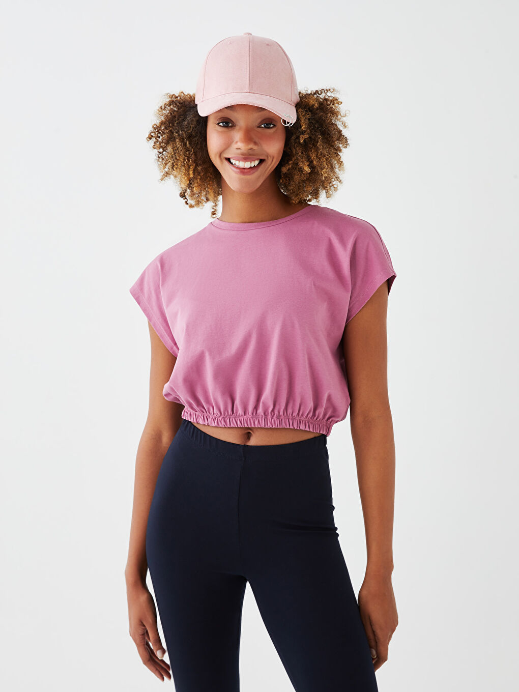 Crew Neck Plain Short Sleeve Women's T-Shirt -S3BD72Z8-SDK