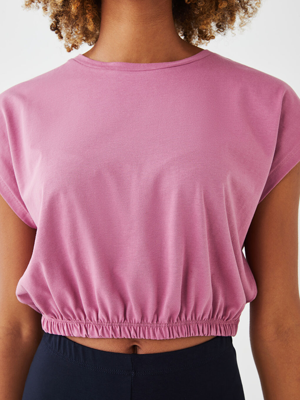 Crew Neck Plain Short Sleeve Women's T-Shirt -S3BD72Z8-SDK