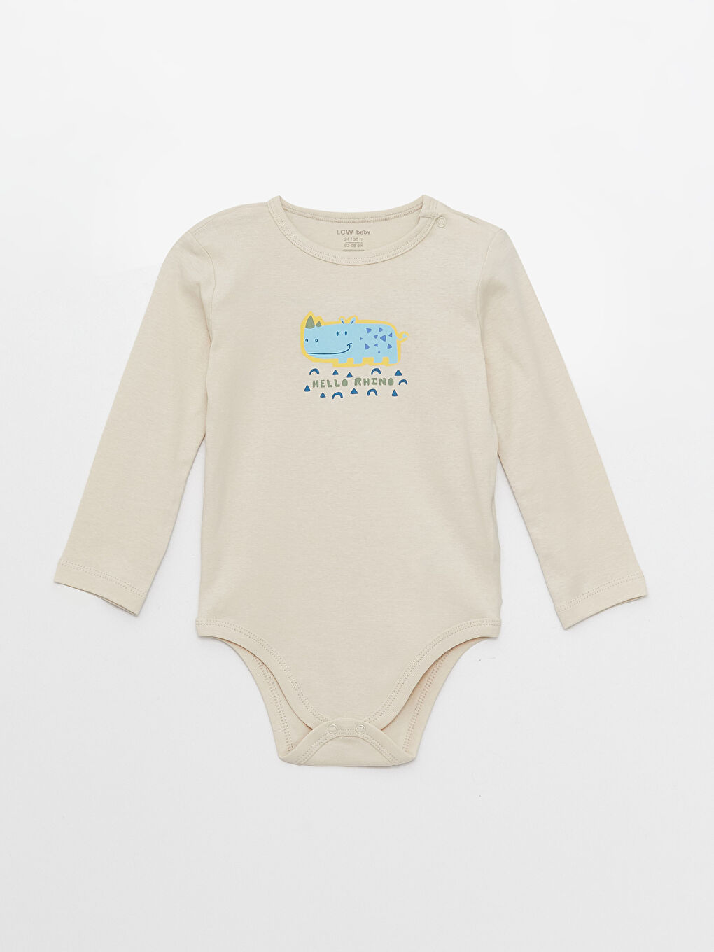 Боди с круглым вырезом и длинным рукавом с принтом для мальчика с заклепками на промежности, 2 упаковки-1