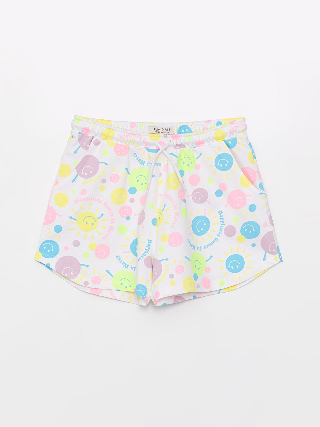 شورت للبنات بطبعة وخصر مطاطي-2