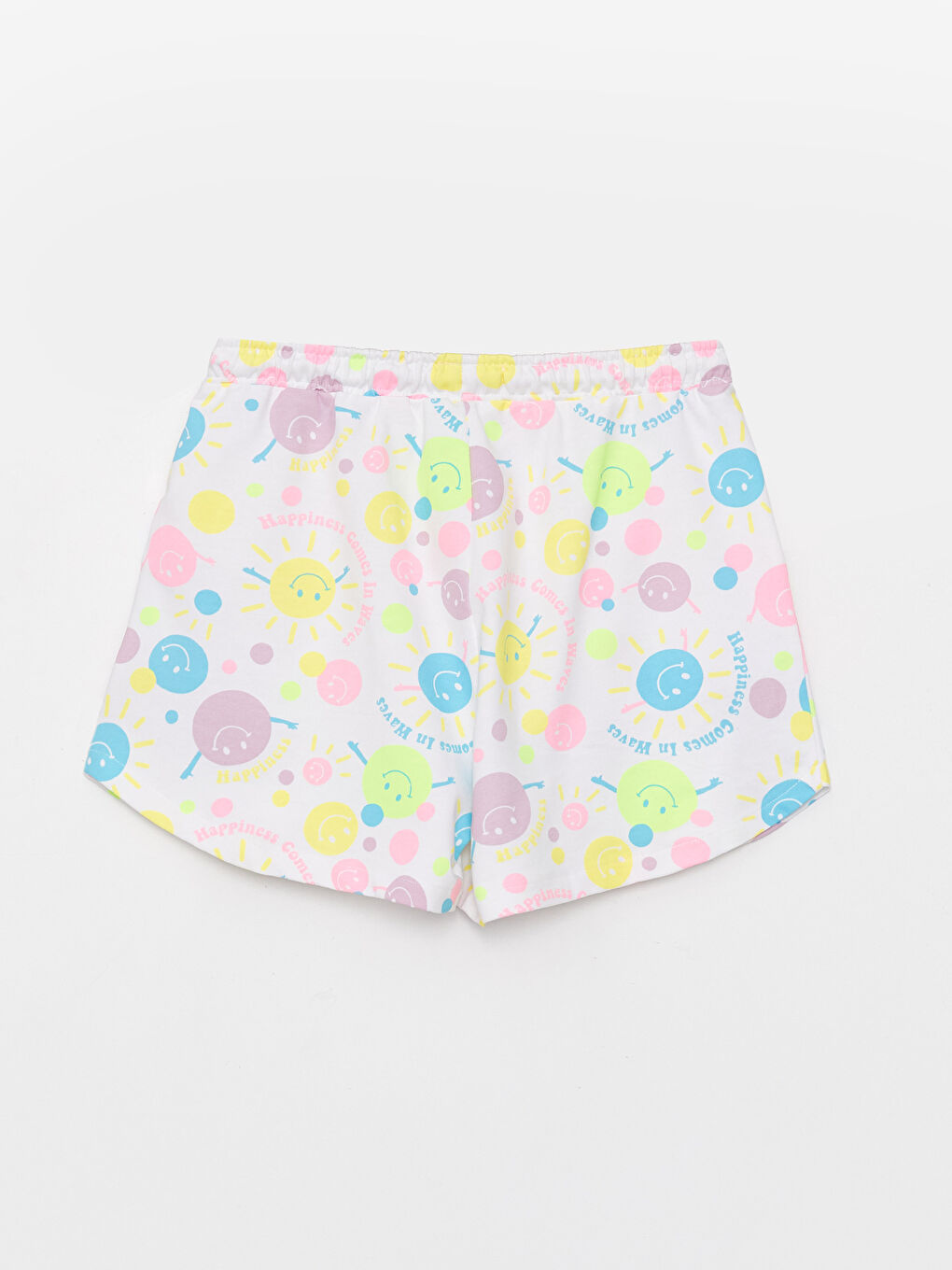 شورت للبنات بطبعة وخصر مطاطي-3